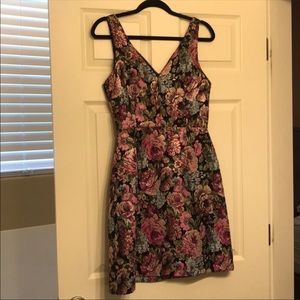 H&M metallic floral sleeveless dress size 2